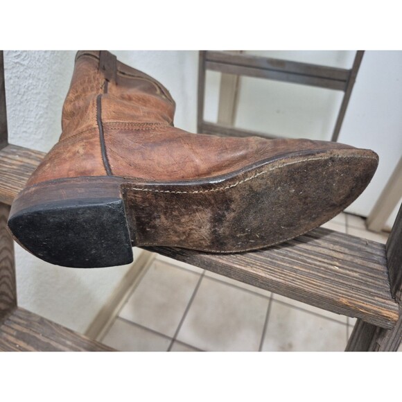 Lucchese 1883 Mad Dog Leather Brown Roper Boots S 9.5D TO121C2  Western USA main image 9